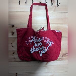 PINK Victoria's Secret Red Tote with White Lettering